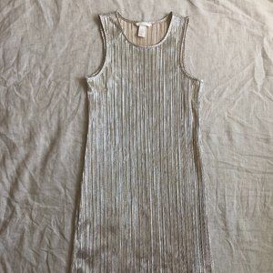 Gold pleated mini dress